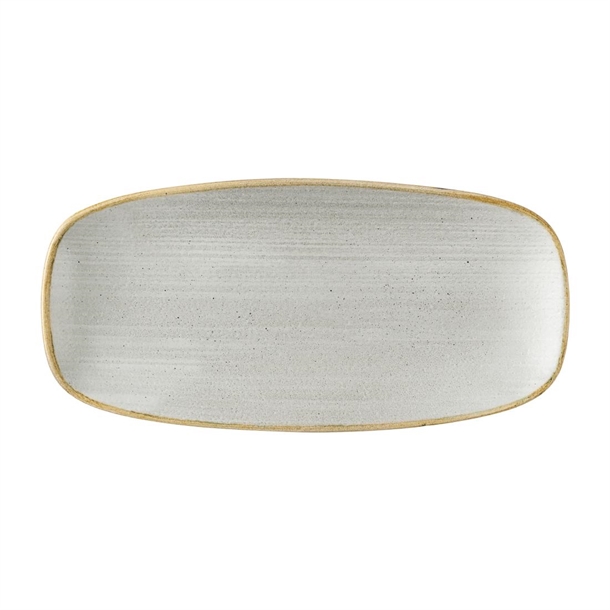 Stonecast Raw Grey Chefs Oblong Plate - 270x127mm (Pack 12) (Direct)