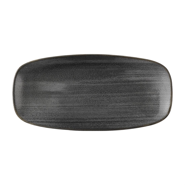 Stonecast Raw Black Chefs Oblong Plate - 270x127mm (Pack 12) (Direct)