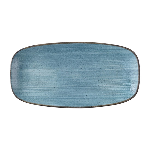 Stonecast Raw Teal Chefs Oblong Plate - 280x152mm (Pack 12) (Direct)