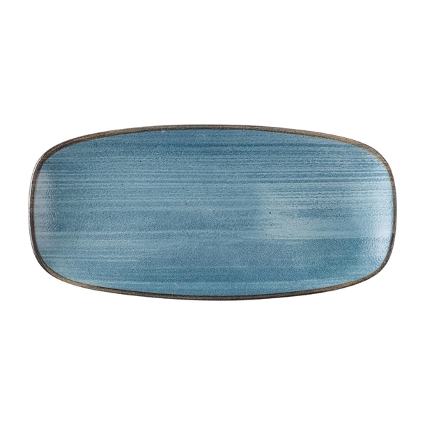 Stonecast Raw Teal Chefs Oblong Plate - 270x127mm (Pack 12) (Direct)