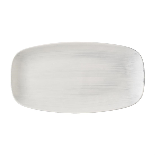 Stonecast Canvas Grey Chefs Oblong Plate - 330x177mm (Pack 6) (B2B)