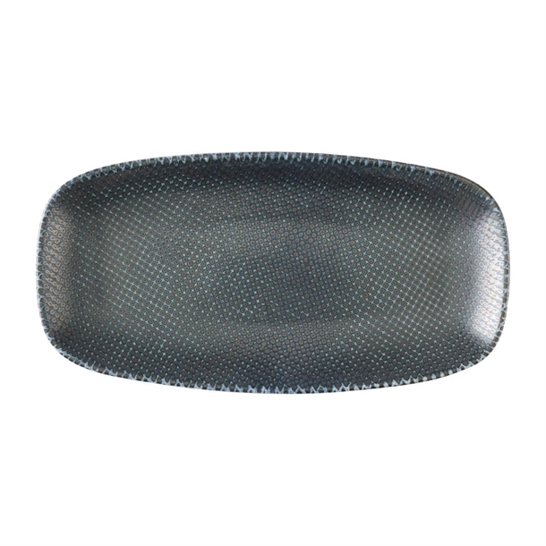 Astro Metallic Blue Chefs Oblong Plate - 280x152mm (Pack 12) (Direct)