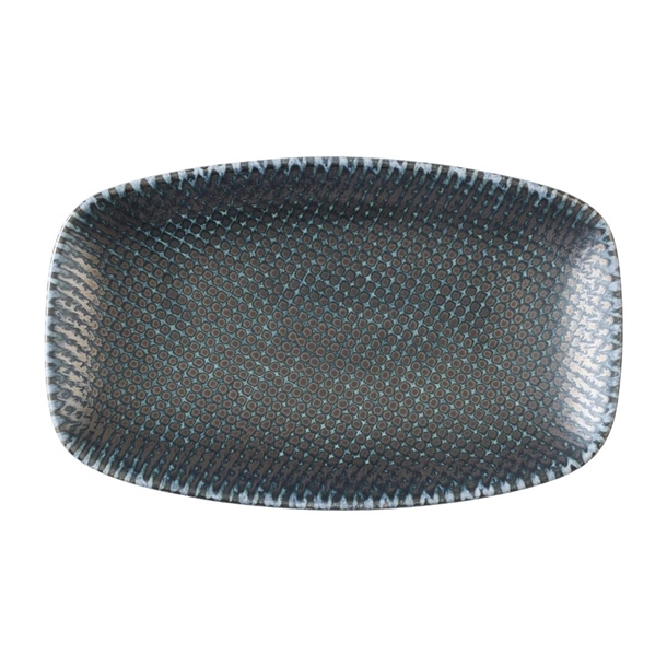 Astro Metallic Blue Oblong Chefs Plate - 178x105mm (Pack 12) (B2B)