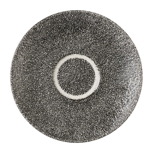Raku Quartz Black Cappuccino Saucer - 158mm (Pack 12) (B2B)