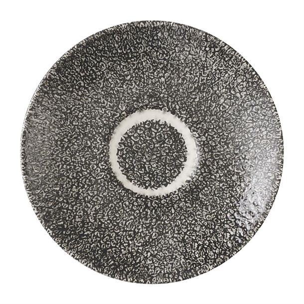 Raku Quartz Black Espresso Saucer - 115mm (Pack 12) (B2B)