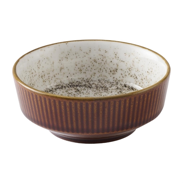 Cinnamon Brown Barley White Kochi Shallow Bowl - 266ml (Pack 12) (Direct)