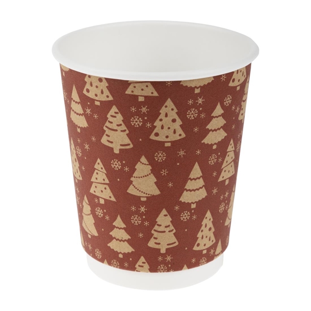 Fiesta Recyclable Hot Cup Double Wall Festive - 8oz (Box 500)
