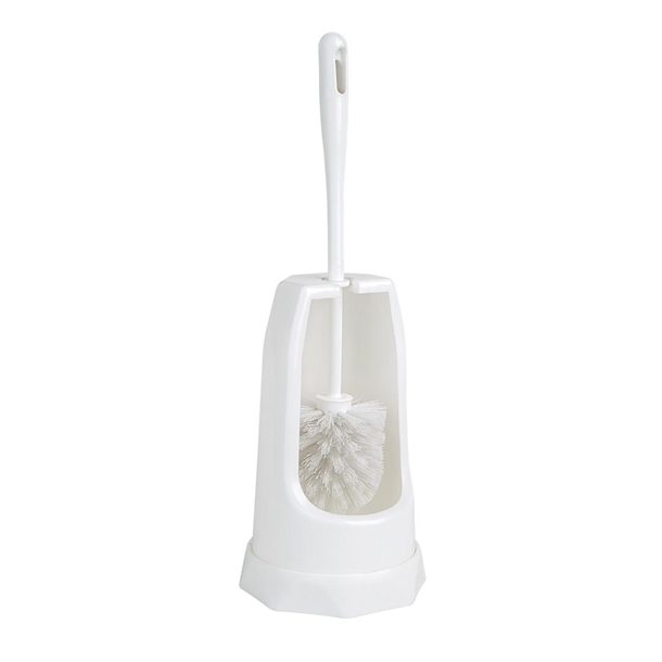 Jantex Round Toilet Brush & Holder White