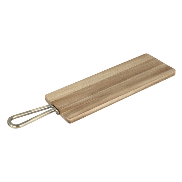 Olympia Rectangular Paddle Board Acacia Wood With Metal Handle - 575x150x20mm