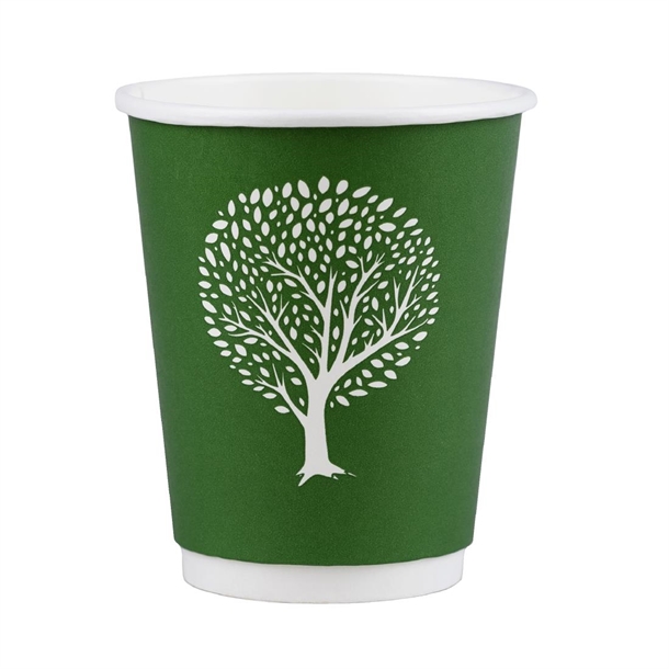 Vegware Green Tree Hot Cup Double Wall 89-Series - 12oz (Box 500)
