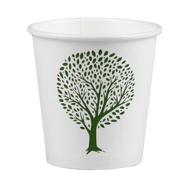 Vegware Green Tree White Hot Cup 62-Series - 4oz (Box 1000)