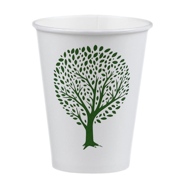 Vegware Green Tree White Hot Cup 79-Series - 8oz (Box 1000)