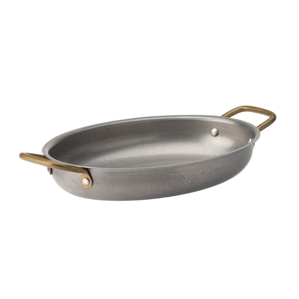 Utopia Vintage Steel Oval Dish - 245x175mm (Pack 6) (B2B)