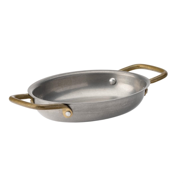 Utopia Vintage Steel Oval Dish - 165x125mm (Pack 6) (B2B)