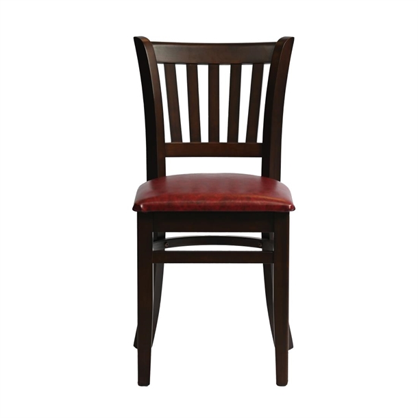 Manhattan Dining Chair in Dark Walnut with Bison Bordeaux Seat (Pack 2) (B2B)