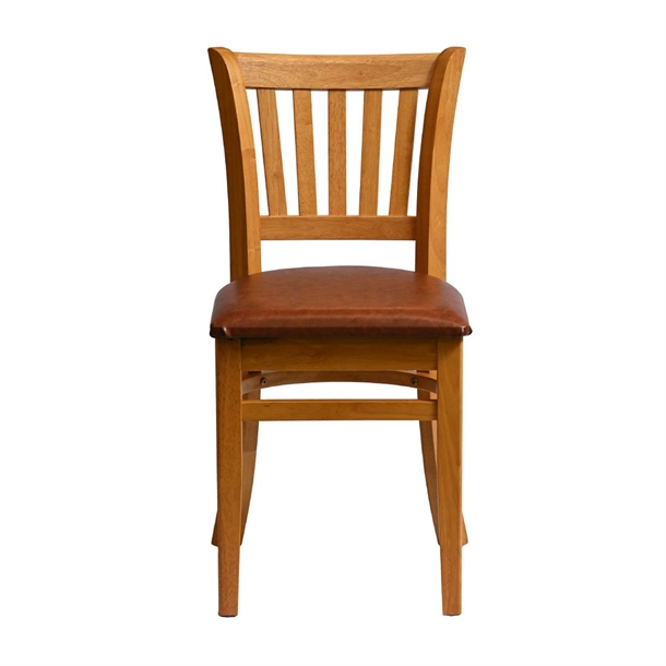 Manhattan Dining Chair in Soft Oak with Bison Bordeaux Seat (Pack 2) (B2B)