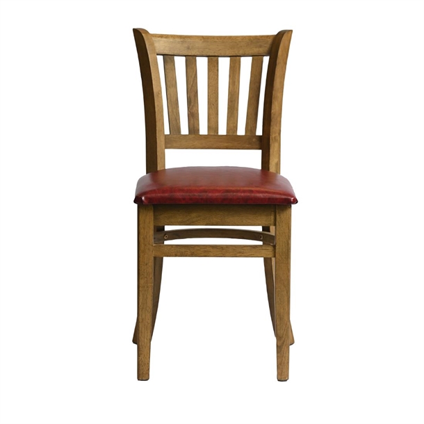 Manhattan Dining Chair in Weathered Oak with Bison Bordeaux Seat(Pack 2)(B2B)