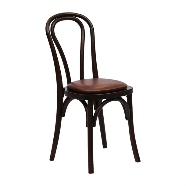 Hoop Back Dining Chair in Dark Walnut with Bison Espresso Seat (Pack 2) (Direct)