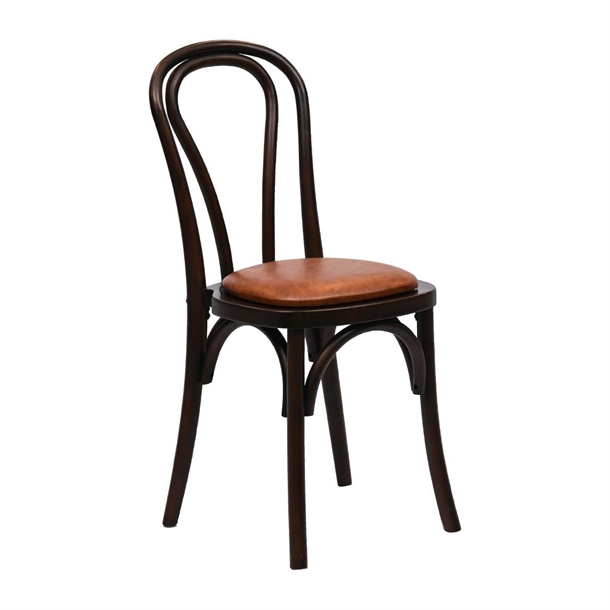 Hoop Back Dining Chair in Dark Walnut with Bison Tan Seat (Pack 2) (B2B)
