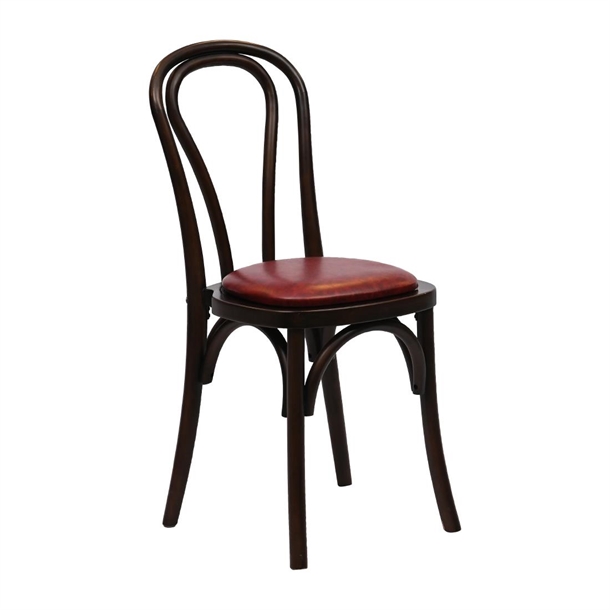 Hoop Back Dining Chair in Dark Walnut with Bison Bordeaux Seat (Pack 2) (B2B)