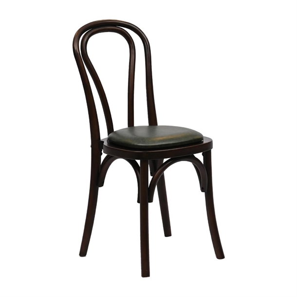 Hoop Back Dining Chair in Dark Walnut with Bison Cedar Seat (Pack 2) (B2B)