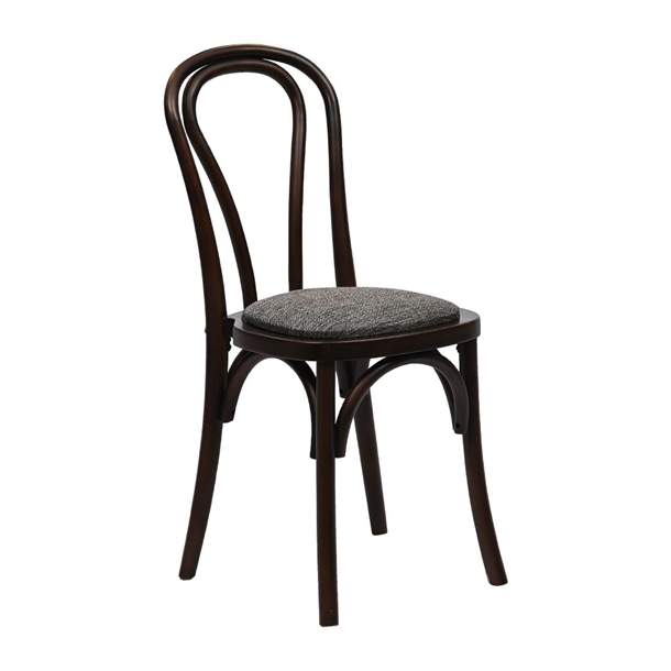 Hoop Back Dining Chair in Dark Walnut with Shetland Smoke Seat (Pack 2) (B2B)