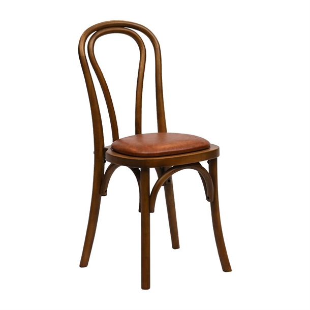 Hoop Back Dining Chair in Weathered Oak with Bison Tan Seat (Pack 2) (B2B)