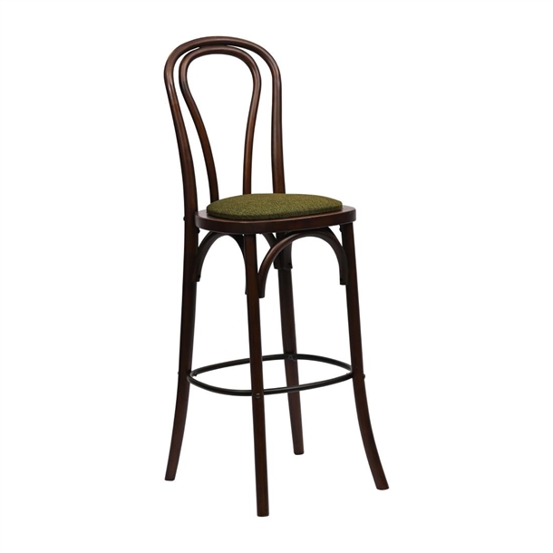 Hoop Back Bar Chair in Dark Walnut with Shetland Forest Seat (Single) (B2B)
