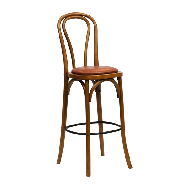 Hoop Back Bar Chair in Weathered Oak with Bison Tan Seat (Single) (B2B)