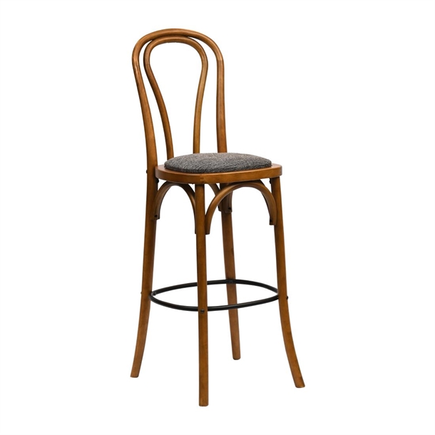 Hoop Back Bar Chair in Weathered Oak with Shetland Smoke Seat (Single) (B2B)