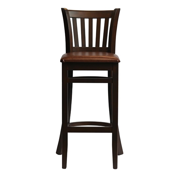 Manhattan Bar Chair in Dark Walnut with Bison Espresso Seat (Single) (B2B)