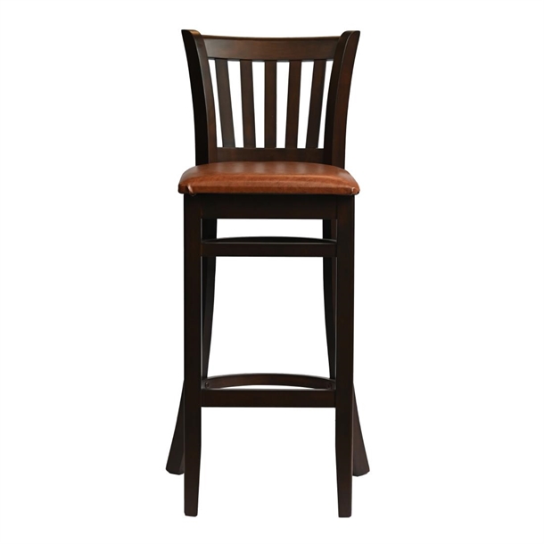 Manhattan Bar Chair in Dark Walnut with Bison Tan Seat (Single) (B2B)