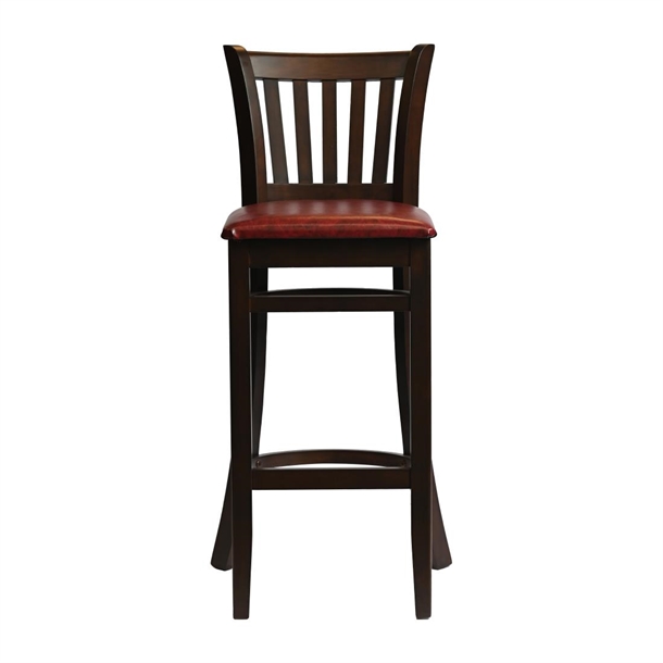 Manhattan Bar Chair in Dark Walnut with Bison Bordeaux Seat (Single) (Direct)