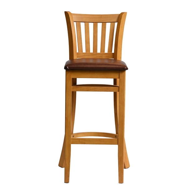 Manhattan Bar Chair in Soft Oak with Bison Espresso Seat (Single) (B2B)