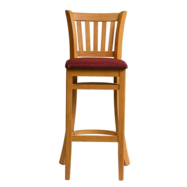 Manhattan Bar Chair in Soft Oak with Shetland Scarlett Seat (Single) (Direct)