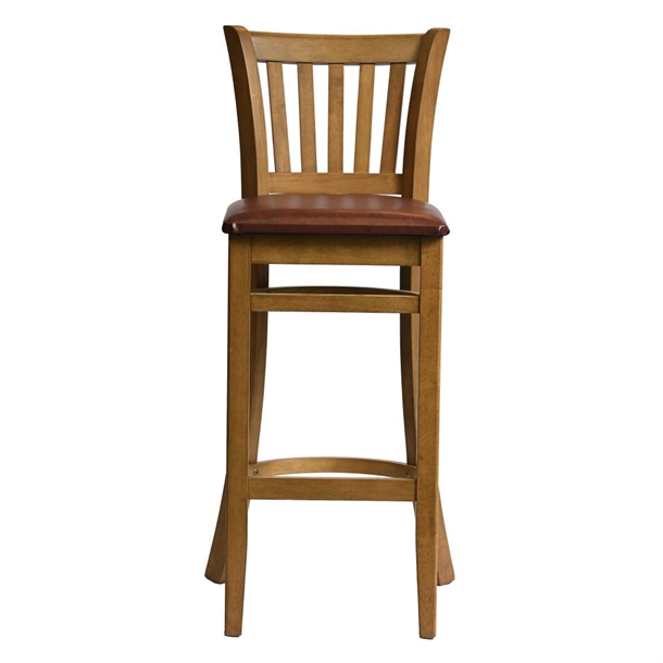 Manhattan Bar Chair in Weathered Oak with Bison Espresso Seat (Single) (B2B)