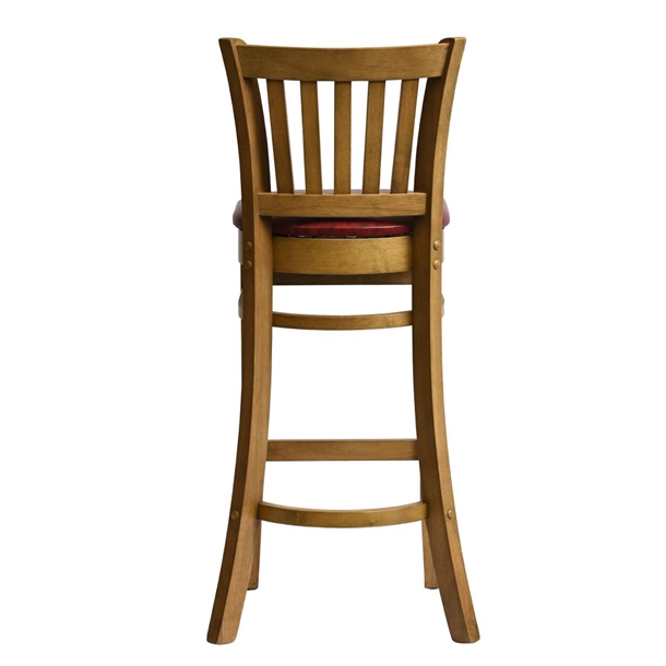 Manhattan Bar Chair in Weathered Oak with Bison Bordeaux Seat (Single) (B2B)