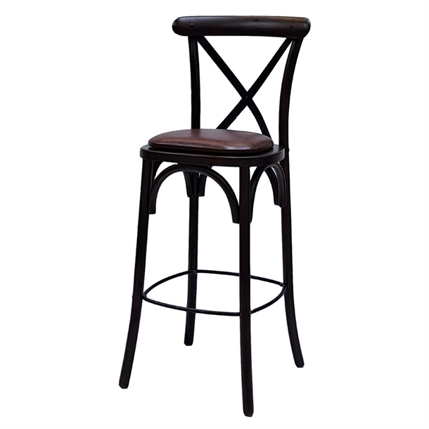 Bristol Bar Chair in Dark Walnut with Bison Espresso Seat (Single) (B2B)