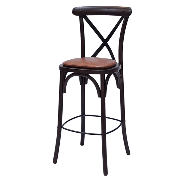Bristol Bar Chair in Dark Walnut with Bison Tan Seat (Single) (B2B)