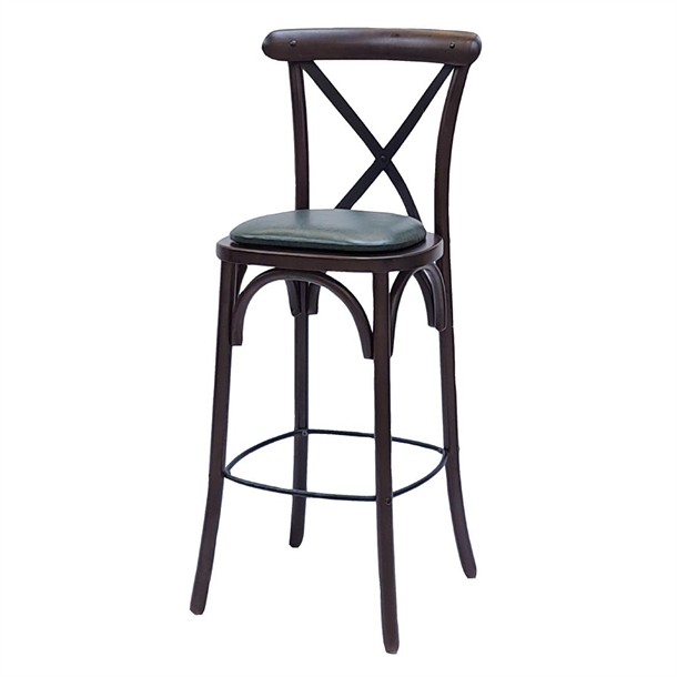 Bristol Bar Chair in Dark Walnut with Bison Cedar Seat (Single) (B2B)