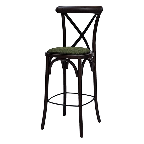 Bristol Bar Chair in Dark Walnut with Shetland Forest Seat (Single) (B2B)