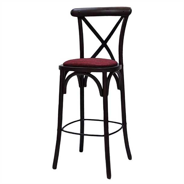 Bristol Bar Chair in Dark Walnut with Shetland Scarlett Seat (Single) (B2B)