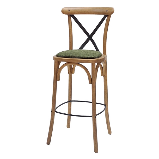 Bristol Bar Chair in Weathered Oak with Shetland Forest Seat (Single) (Direct)