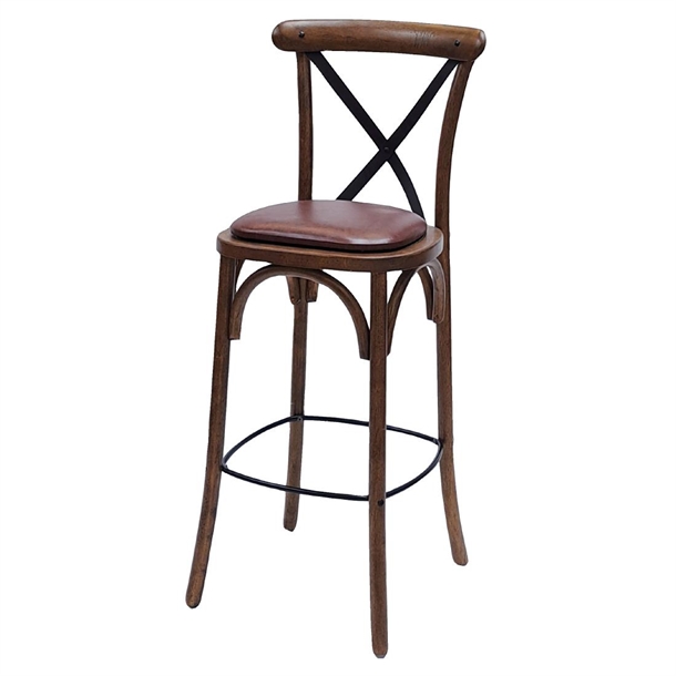 Bristol Bar Chair in Vintage with Bison Espresso Seat (Single) (Direct)