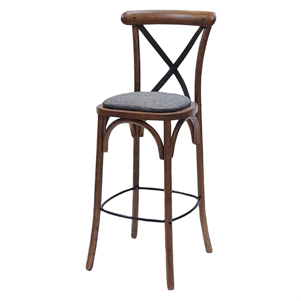 Bristol Bar Chair in Vintage with Shetland Smoke Seat (Single) (B2B)
