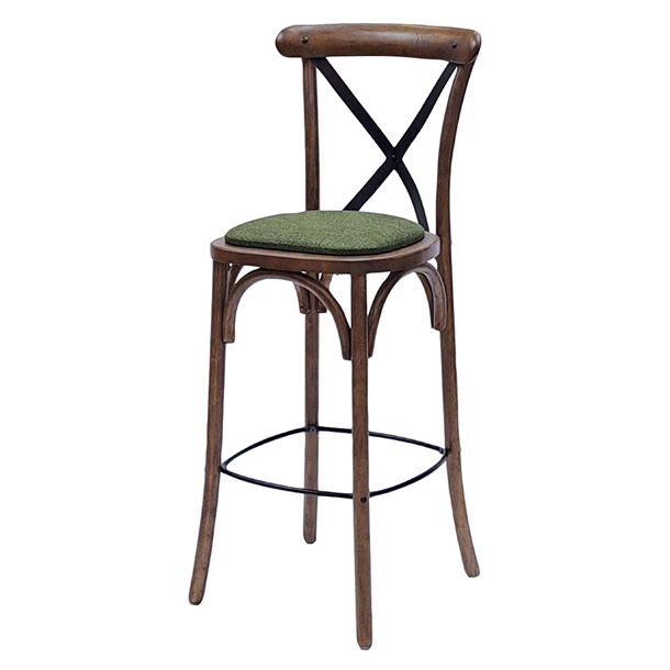 Bristol Bar Chair in Vintage with Shetland Forest Seat (Single) (B2B)