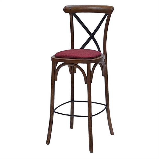 Bristol Bar Chair in Vintage with Shetland Scarlett Seat (Single) (Direct)