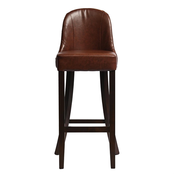 Kilsby Bar Chair in Dark Walnut with Bison Espresso Seat (Single) (B2B)
