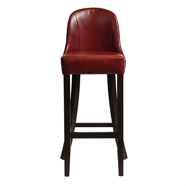 Kilsby Bar Chair in Dark Walnut with Bison Bordeaux Seat (Single) (B2B)