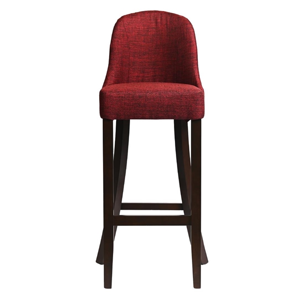 Kilsby Bar Chair in Dark Walnut with Shetland Scarlett Seat (Single) (Direct)